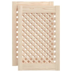 Ante con Design a Reticolo 2 pz 39,5x61,5 cm in Legno di Pino