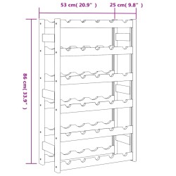 Portabottiglie per 30 Bottiglie Grigio Legno Massello di Pino