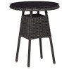   Set Bistrot da Giardino 3 pz con Cuscini in Polyrattan Nero