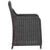   Set Bistrot da Giardino 3 pz con Cuscini in Polyrattan Nero