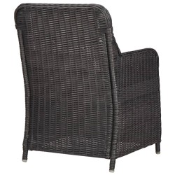   Set Bistrot da Giardino 3 pz con Cuscini in Polyrattan Nero