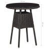   Set Bistrot da Giardino 3 pz con Cuscini in Polyrattan Nero