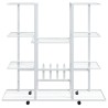 vidaXL Portafiori con Ruote 94,5x24,5x91,5 cm Ferro Bianco