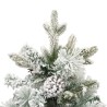 Albero di Natale Innevato con LED e Pigne 150 cm in PVC e PE