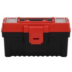 vidaXL Set Cassette degli Attrezzi 2 pz Nero e Rosso in Polipropilene