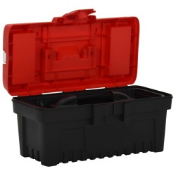 vidaXL Set Cassette degli Attrezzi 2 pz Nero e Rosso in Polipropilene