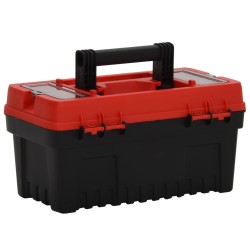 vidaXL Set Cassette degli Attrezzi 2 pz Nero e Rosso in Polipropilene