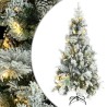 Albero di Natale Innevato con LED e Pigne 225 cm in PVC e PE