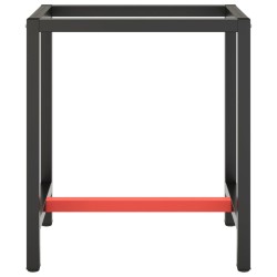 Telaio per Banco da Lavoro Nero Rosso Opaco 70x50x79 cm Metallo