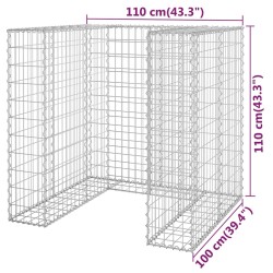 vidaXL Gabbione per Bidoni in Acciaio Zincato 110x100x110 cm