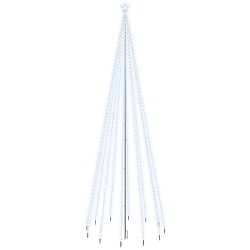 vidaXL Albero di Natale con Puntale Bianco Freddo 732 LED 500 cm