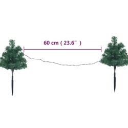 Sentiero Alberi di Natale 6 pz con LED Multicolore 45 cm PVC