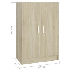 Scarpiera Rovere Sonoma 60x35x92 cm in Truciolato