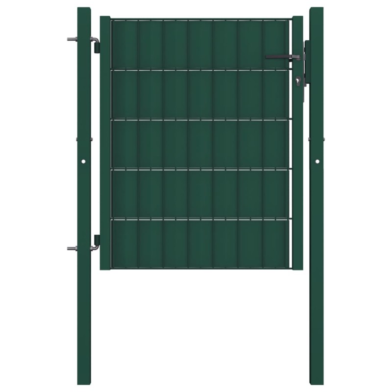 Cancello per Recinzione in PVC e Acciaio 100x81 cm Verde