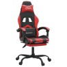 Sedia da Gaming Girevole Poggiapiedi Nero e Rosso Similpelle