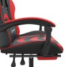 Sedia da Gaming Girevole Poggiapiedi Nero e Rosso Similpelle