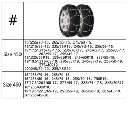 Catene da Neve per Pneumatici 2 pz 16 mm SUV 4x4 Misura 390