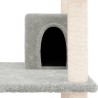 vidaXL Albero per Gatti con Tiragraffi in Sisal Grigio Chiaro 162 cm