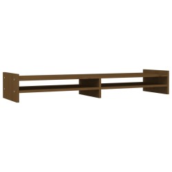 vidaXL Supporto per Monitor Miele 100x27x15 cm Legno Massello di Pino