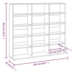 vidaXL Mobile Porta CD Rovere Fumo 102x23x89,5 cm in Legno ingegnerizzato