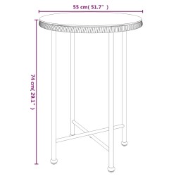 vidaXL Tavolo da Pranzo Ø55 cm Vetro Temperato e Acciaio