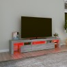 Mobile Porta TV con Luci LED Grigio Sonoma 200x36,5x40 cm