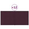 Pannelli Murali 12 pz Viola 30x15 cm Tessuto 0,54 m²