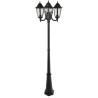 Smartwares Lampione da Giardino a 3 Luci 180 W Nero 220cm CLAS5000.036