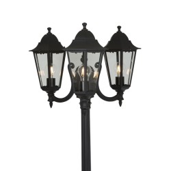 Smartwares Lampione da Giardino a 3 Luci 180 W Nero 220cm CLAS5000.036