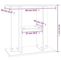 Supporto Acquario 60x30x60cm in Legno ingegnerizzato Bianco Lucido