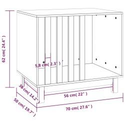 vidaXL Casetta per Cani Nero 70x50x62 cm in Legno Massello di Pino