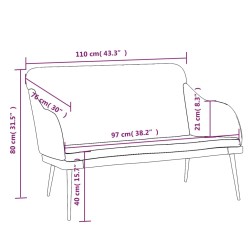 Panca Marrone 110x76x80 cm in Velluto