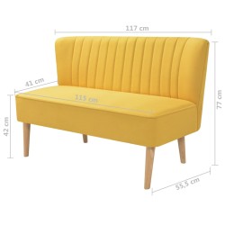 Divano in Stoffa 117x55,5x77 cm Giallo