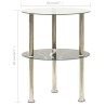 322789  2-Tier Side Table Transparent & Black 38 cm Tempered Glass