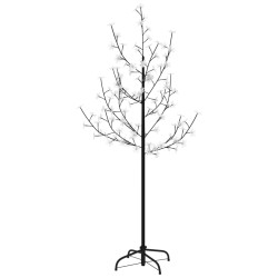 vidaXL Albero di Ciliegio con 84 LED Bianco Caldo 120 cm