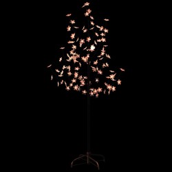 vidaXL Albero di Ciliegio con 84 LED Bianco Caldo 120 cm