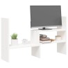 vidaXL Supporto Monitor Bianco (39-72)x17x43 cm Legno Massello di Pino