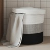 Cestino Portaoggetti con Coperchio Bianco Nero Ø40x35cm Cotone