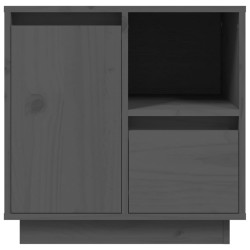 vidaXL Comodino Grigio 50x34x50 cm in Legno Massello di Pino