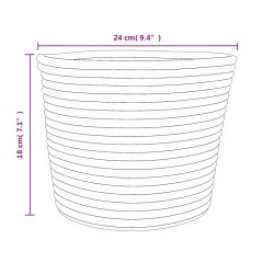 Cestini Portaoggetti 2pz Marrone e Bianco Ø24x18 cm in Cotone