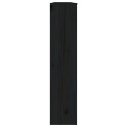 Copertura Termosifone Nera 153x19x84 cm Legno Massello di Pino