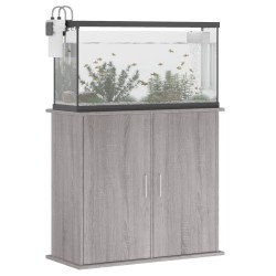 Supporto Acquario 81x36x73cm in Legno ingegnerizzato Grigio Sonoma