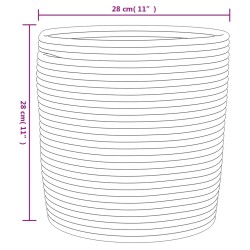 Cestini Portaoggetti 2pz Marrone e Bianco Ø28x28 cm in Cotone