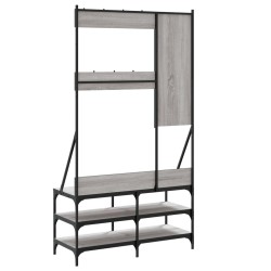 Appendiabiti con Porta Scarpe Grigio Sonoma 100x40x184 cm