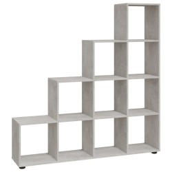 Libreria a Scala Grigio Cemento 142 cm in Legno ingegnerizzato