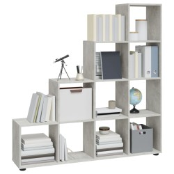 Libreria a Scala Grigio Cemento 142 cm in Legno ingegnerizzato