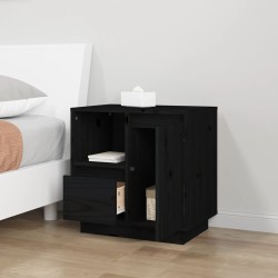 vidaXL Comodini 2 pz Neri 50x34x50 cm in Legno Massello di Pino