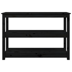 vidaXL Tavolo Consolle Nero 110x40x74 cm in Legno Massello di Pino