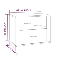 vidaXL Comodino Rovere Marrone 60x36x45 cm Legno ingegnerizzato