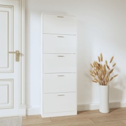 vidaXL Scarpiera Bianco Lucido 59x17x169 cm in Legno ingegnerizzato